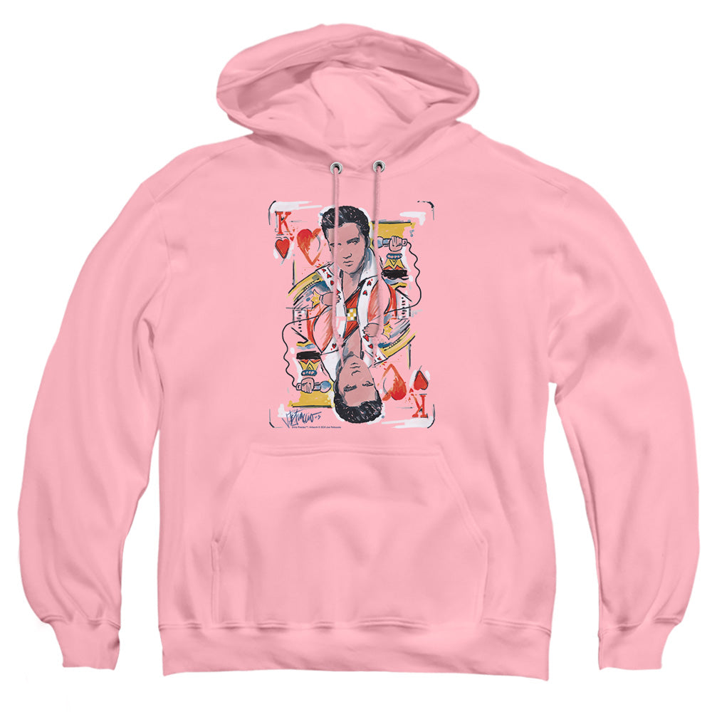 Elvis Presley King Of Hearts Mens Hoodie Pink