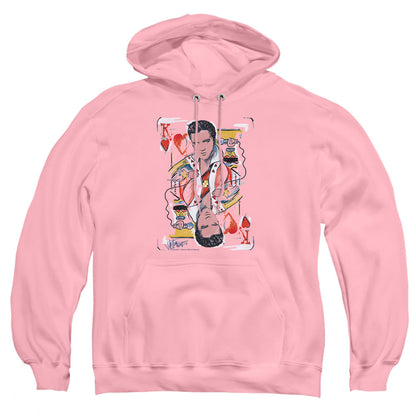 Elvis Presley King Of Hearts Mens Hoodie Pink