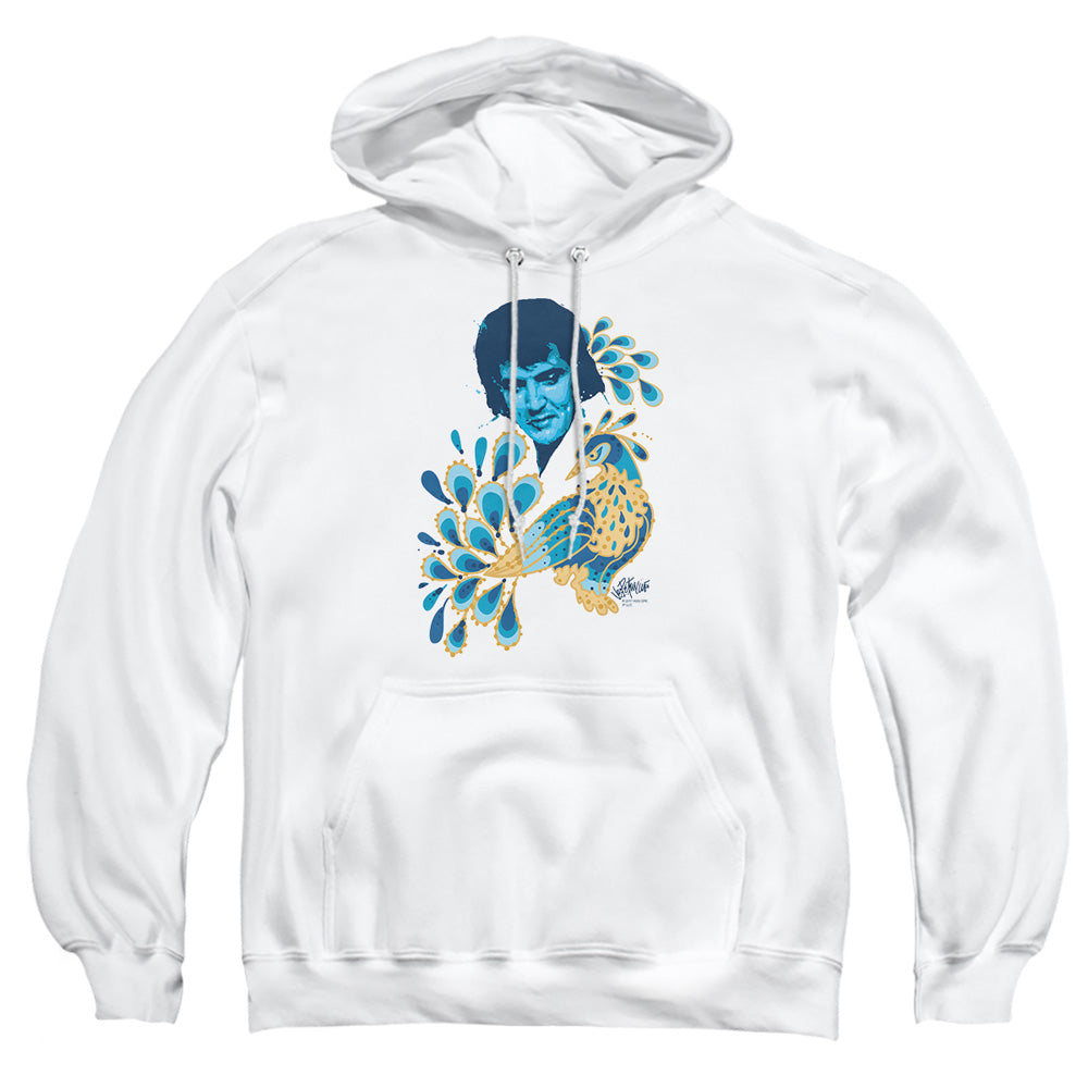 Elvis Presley Peacock Mens Hoodie White