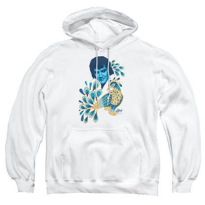 Elvis Presley Peacock Mens Hoodie White