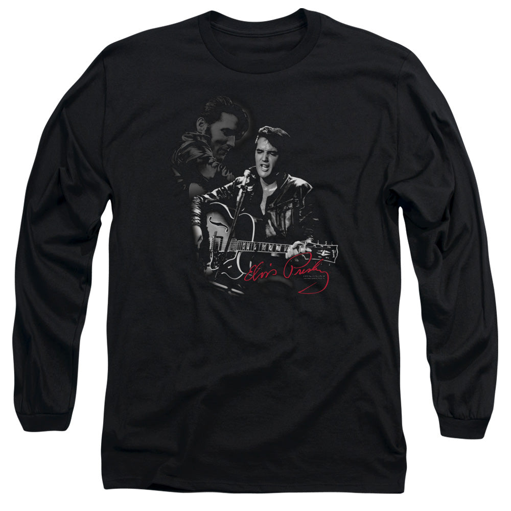 Elvis Presley Show Stopper Mens Long Sleeve Shirt Black Officially Licensed