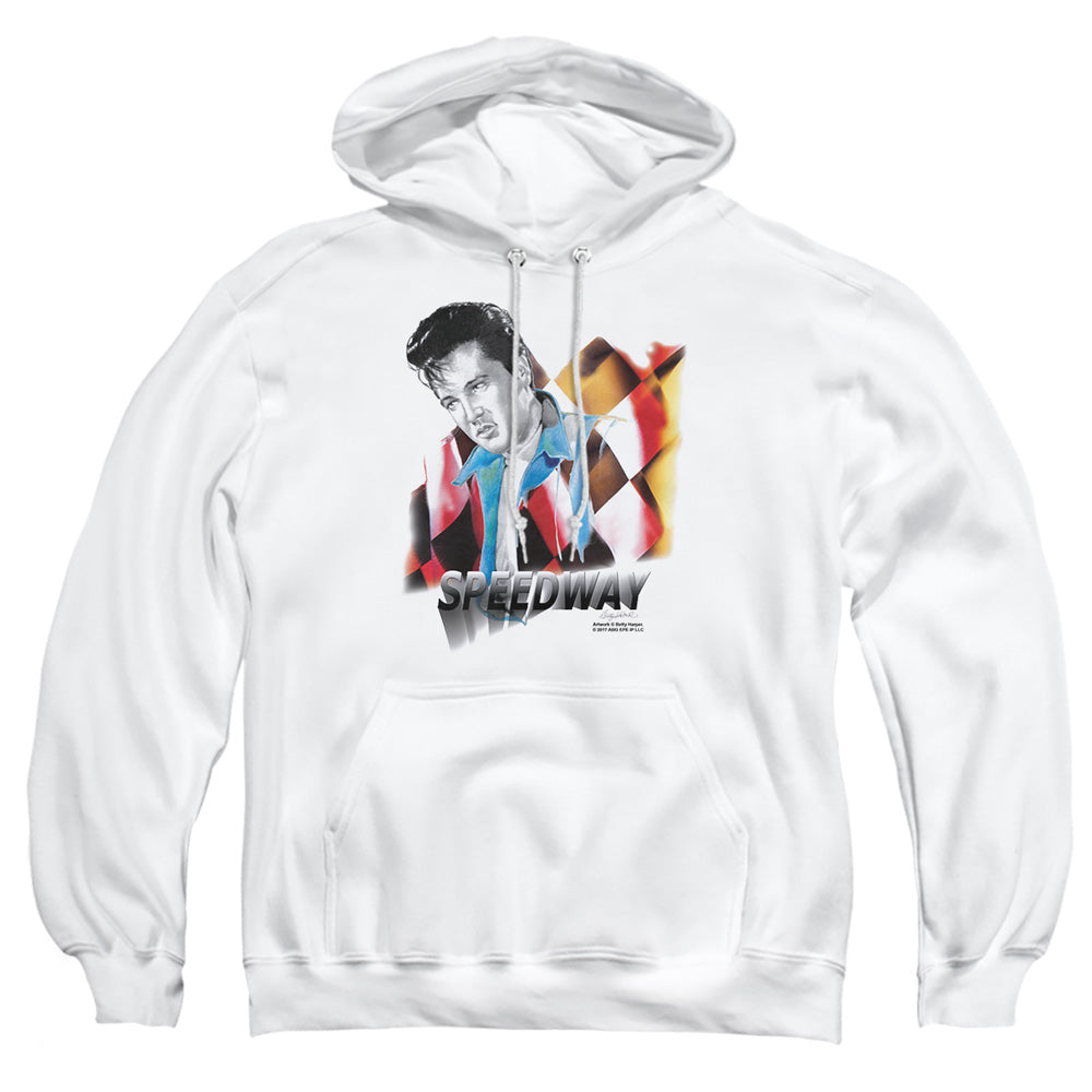 Elvis Presley Speedway Mens Hoodie White