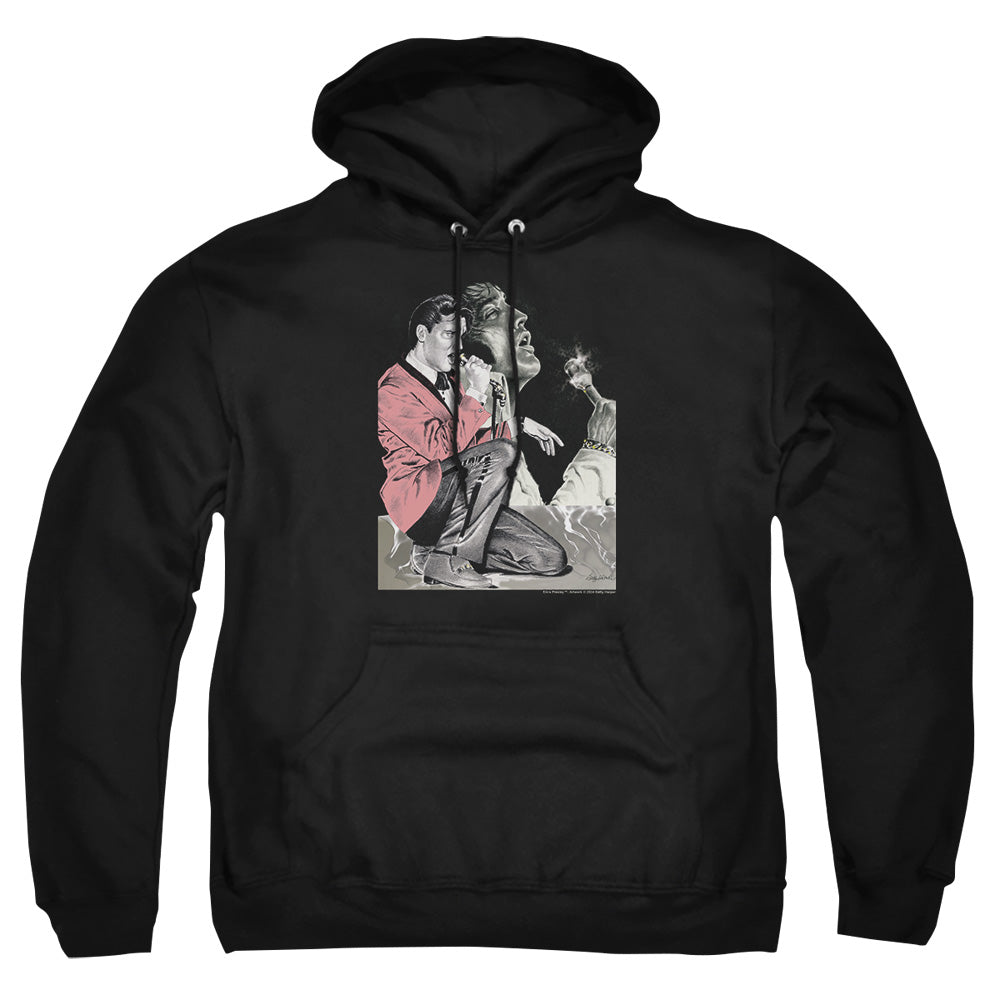 Elvis Presley Rock N Roll Smoke Mens Hoodie Black