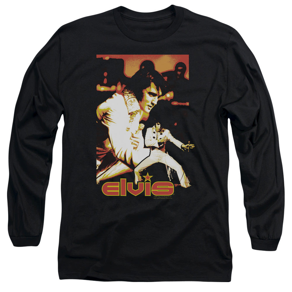 Elvis Presley Showman Mens Long Sleeve Shirt Black Officially Licensed