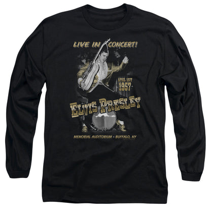 Elvis Presley Live In Buffalo Mens Long Sleeve Shirt Black Officially Licensed
