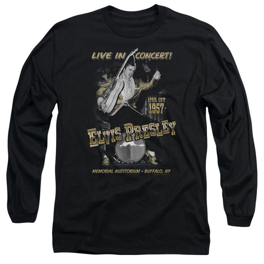 Elvis Presley Live In Buffalo Mens Long Sleeve Shirt Black Officially Licensed