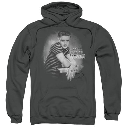Elvis Presley Trouble Mens Hoodie Charcoal