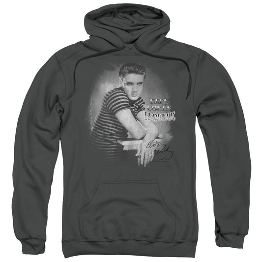 Elvis Presley Trouble Mens Hoodie Charcoal