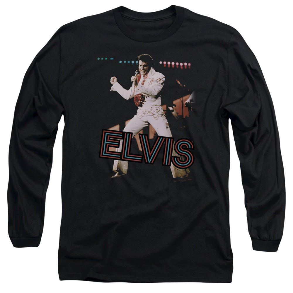 Elvis Presley Hit The Lights Mens Long Sleeve Shirt Black Officially Licensed