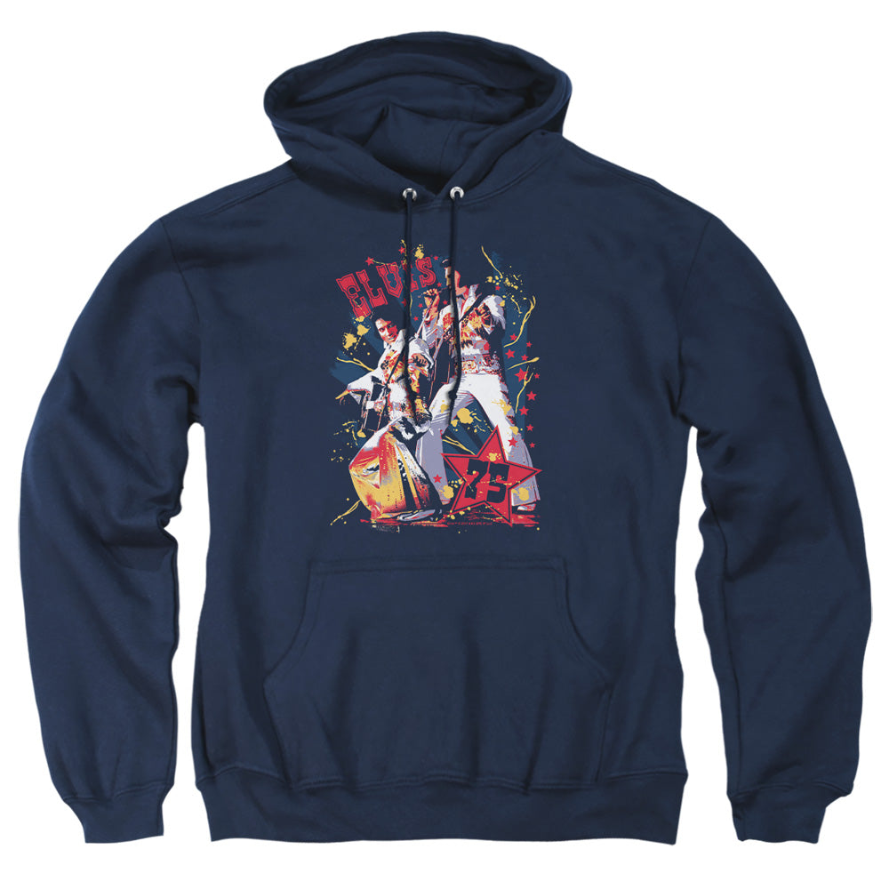 Elvis Presley Eagle Elvis Mens Hoodie Navy