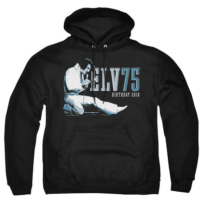Elvis Presley Elv 75 Logo Mens Hoodie Black