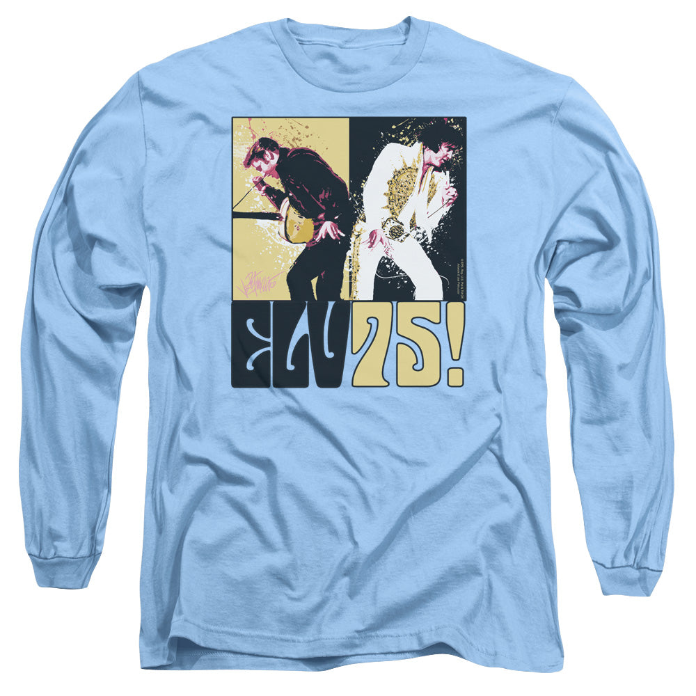 Elvis Presley Still The King Mens Long Sleeve Shirt Carolina Blue Officially Licensed