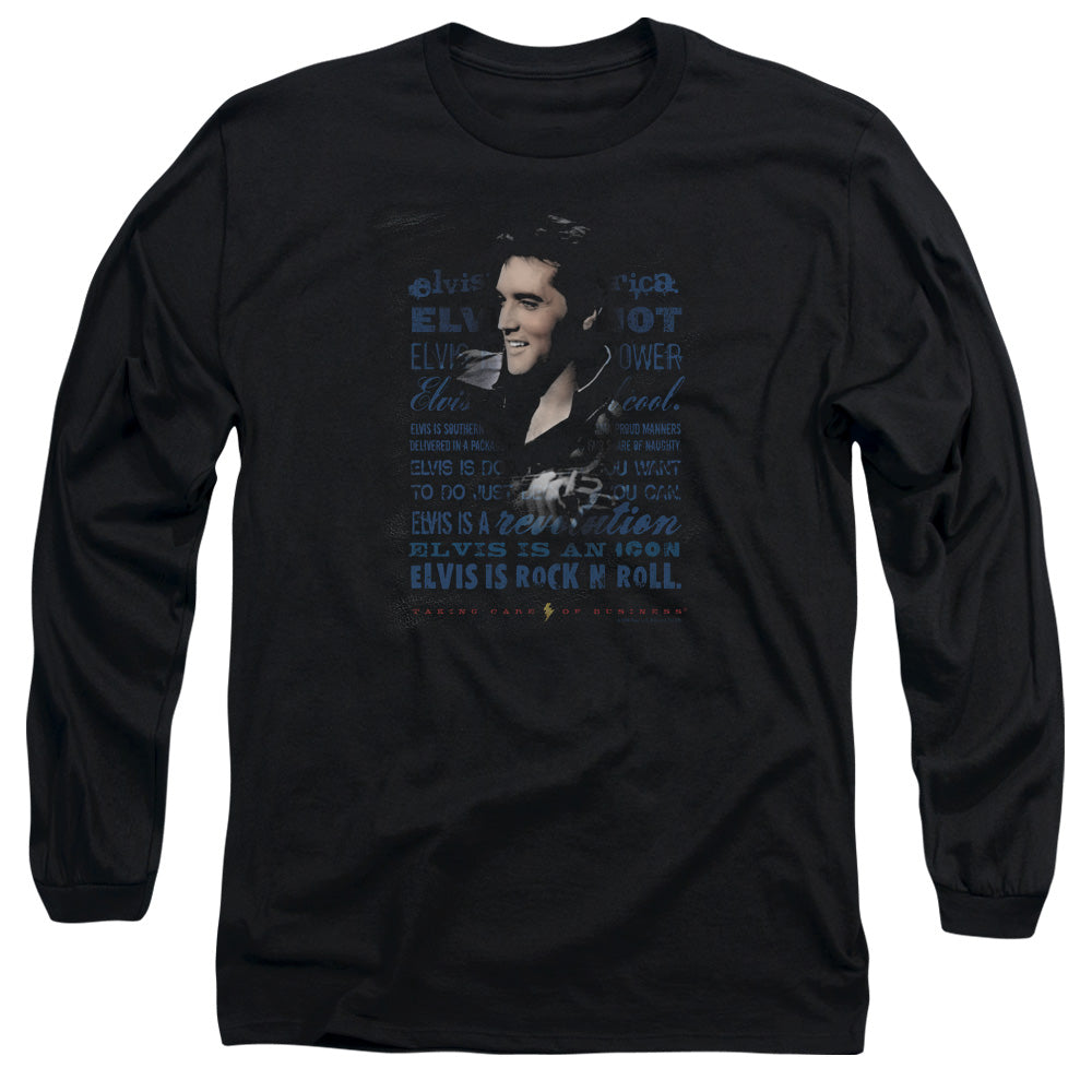 Elvis Presley Icon Mens Long Sleeve Shirt Black Officially Licensed