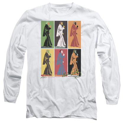 Elvis Presley Retro Boxes Mens Long Sleeve Shirt White Officially Licensed