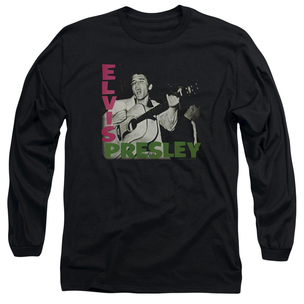 Elvis Presley Elvis Presley Album Mens Long Sleeve Shirt Black Officially Licensed