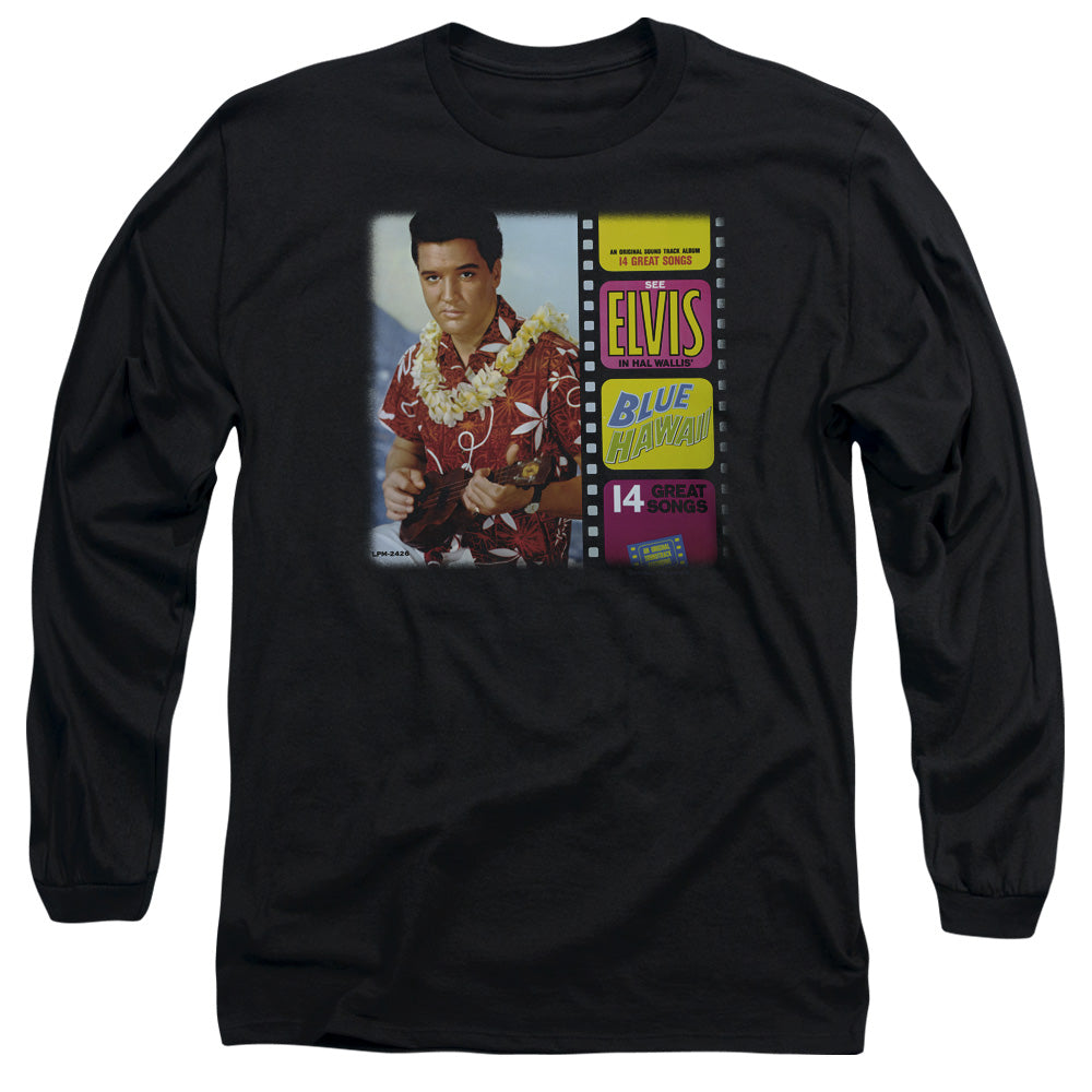 Elvis Presley Blue Hawaii Album Mens Long Sleeve Shirt Black Officially Licensed