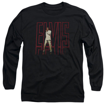 Elvis Presley Elvis 68 Album Mens Long Sleeve Shirt Black Officially Licensed