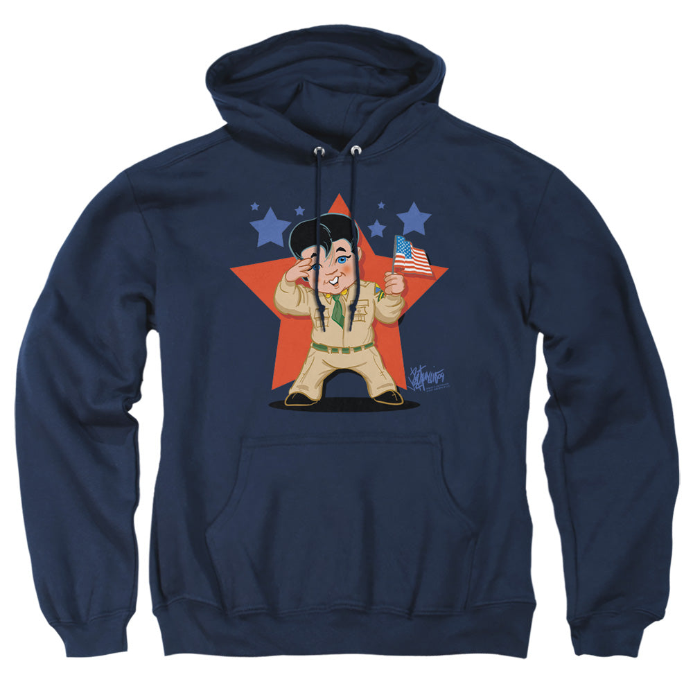 Elvis Presley Lil G I Mens Hoodie Navy