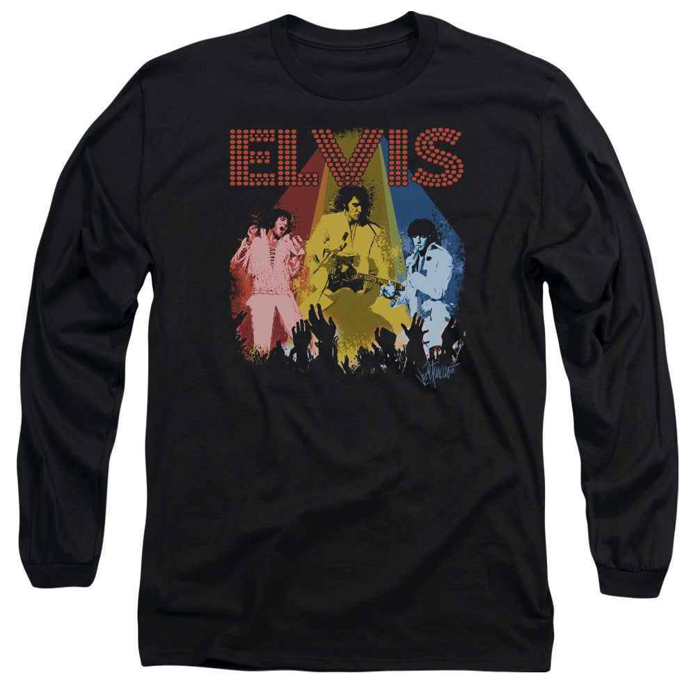 Elvis Presley Vegas Remembered Mens Long Sleeve Shirt Black Officially Licensed