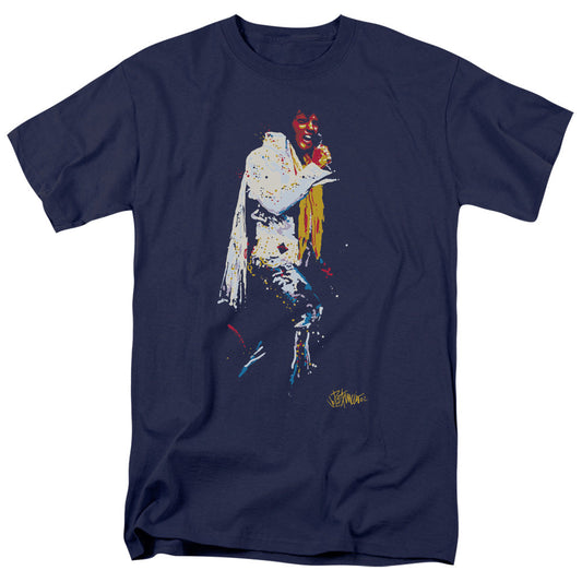 Elvis Presley Yellow Scarf Mens T Shirt Navy