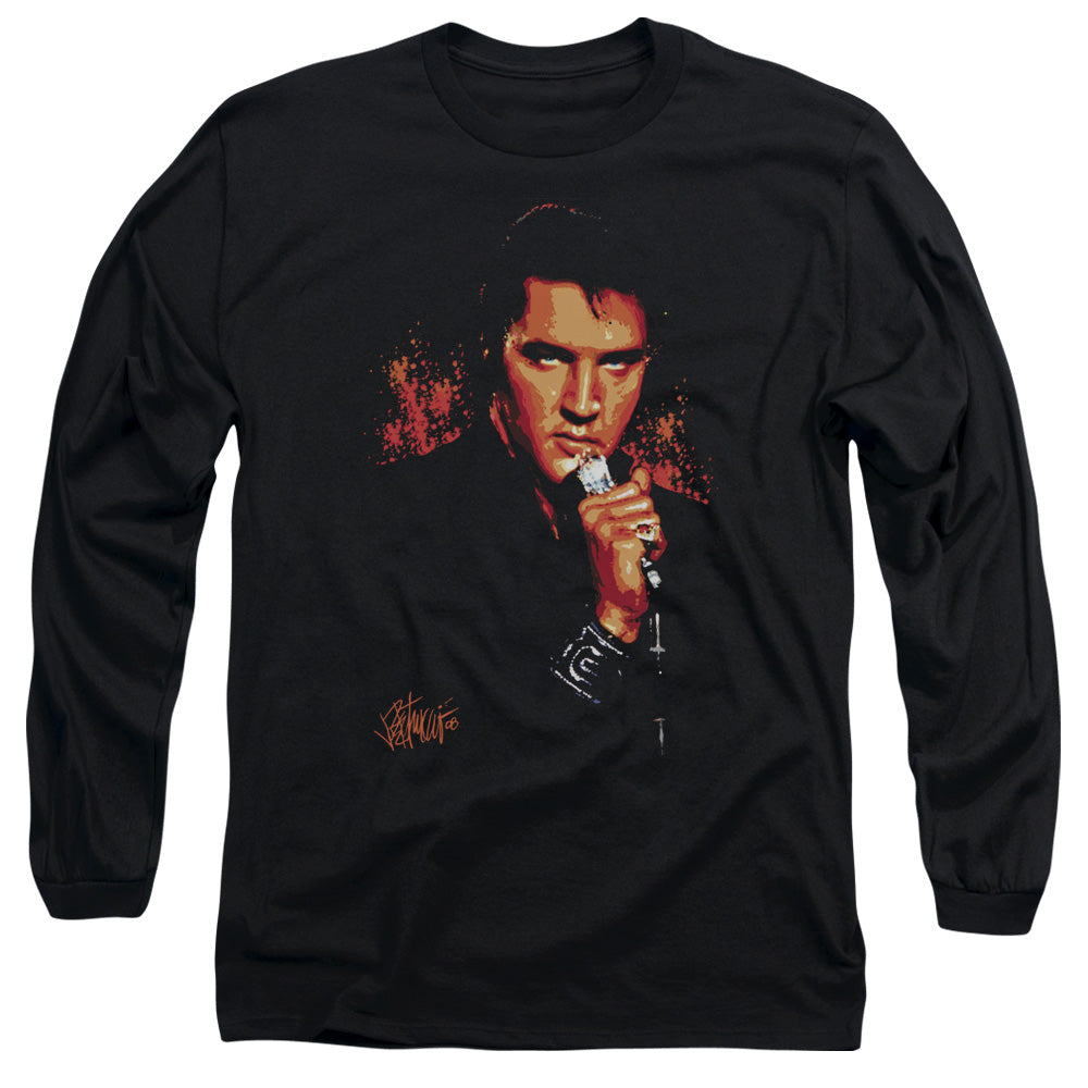 Elvis Presley Trouble Mens Long Sleeve Shirt Black Officially Licensed