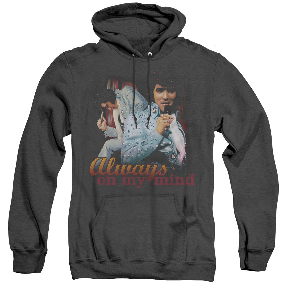 Elvis Presley Always On My Mind Heather Mens Hoodie Black