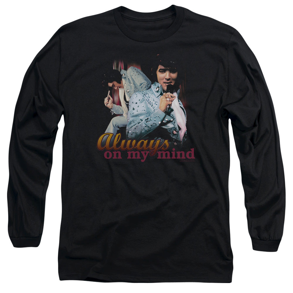 Elvis Presley Always On My Mind Mens Long Sleeve Shirt Black Officially Licensed