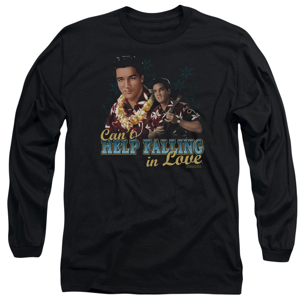 Elvis Presley Cant Help Falling Mens Long Sleeve Shirt Black Officially Licensed
