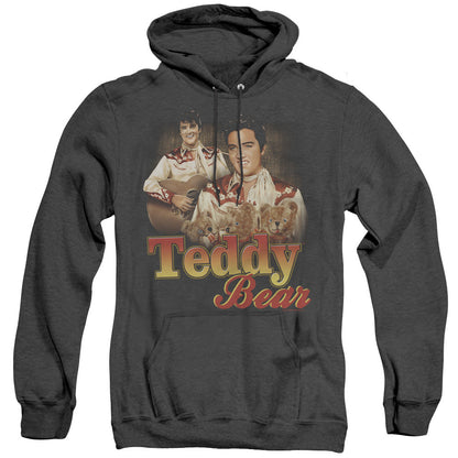Elvis Presley Teddy Bear Heather Mens Hoodie Black