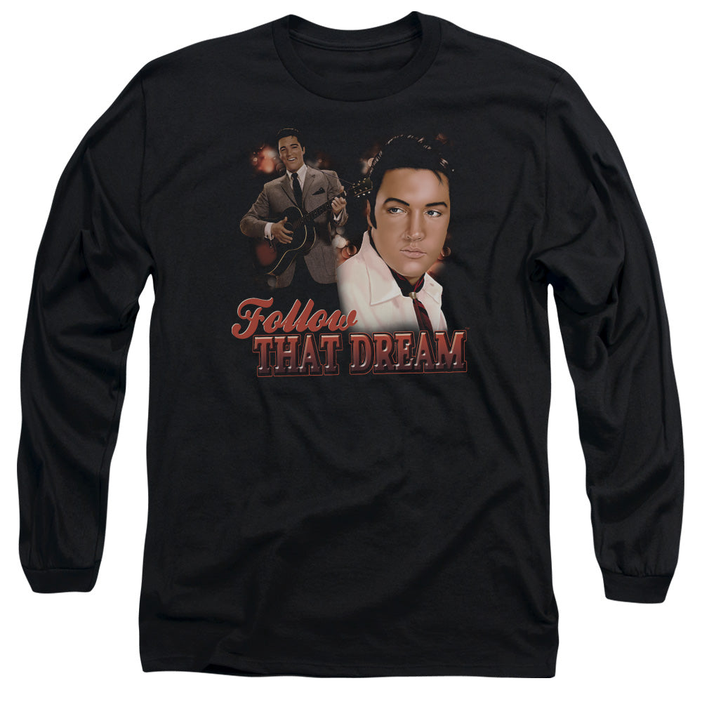 Elvis Presley Follow That Dream Mens Long Sleeve Shirt Black Officially Licensed