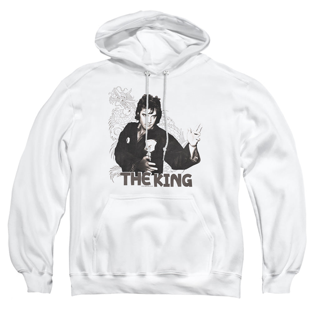 Elvis Presley Fighting King Mens Hoodie White