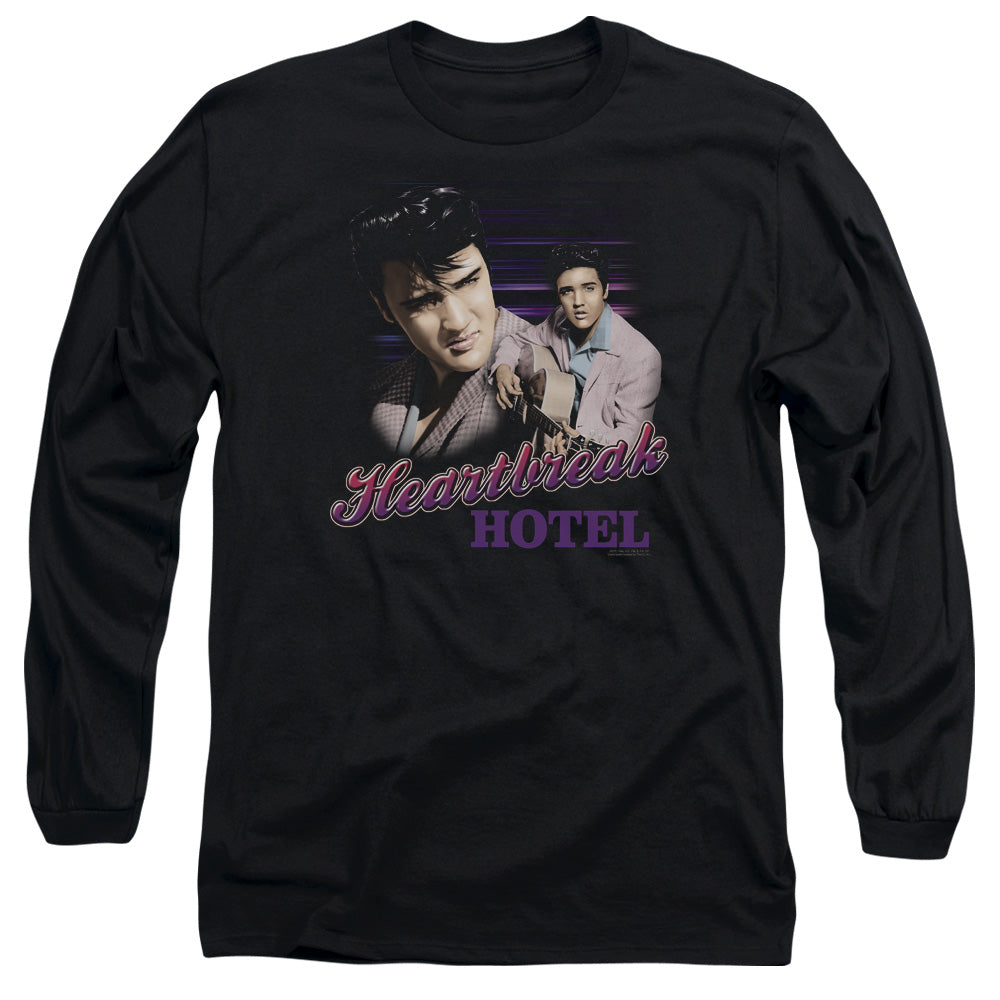Elvis Presley Heartbreak Hotel Mens Long Sleeve Shirt Black Officially Licensed