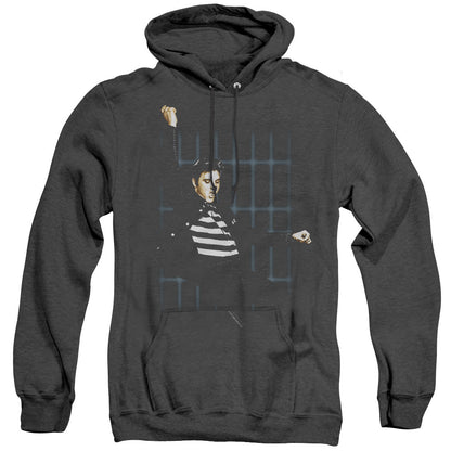 Elvis Presley Blue Bars Heather Mens Hoodie Black