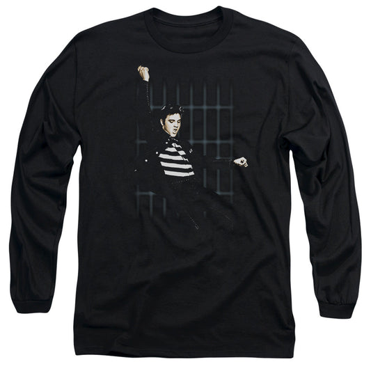 Elvis Presley Blue Bars Mens Long Sleeve Shirt Black Officially Licensed