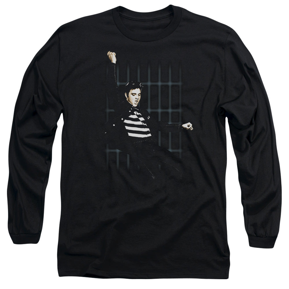 Elvis Presley Blue Bars Mens Long Sleeve Shirt Black Officially Licensed