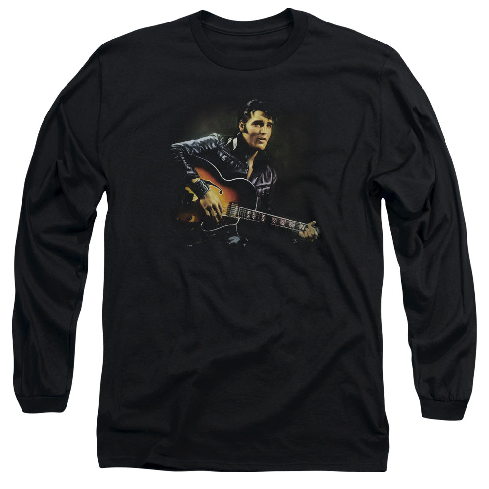 Elvis Presley 1968 Mens Long Sleeve Shirt Black Officially Licensed
