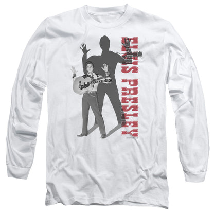 Elvis Presley Look No Hands Mens Long Sleeve Shirt White Officially Licensed