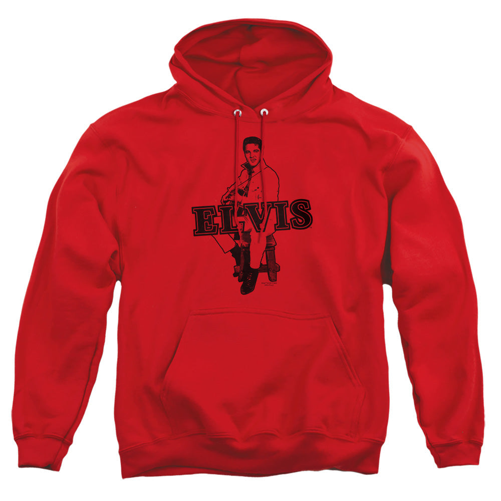 Elvis Presley Jamming Mens Hoodie Red