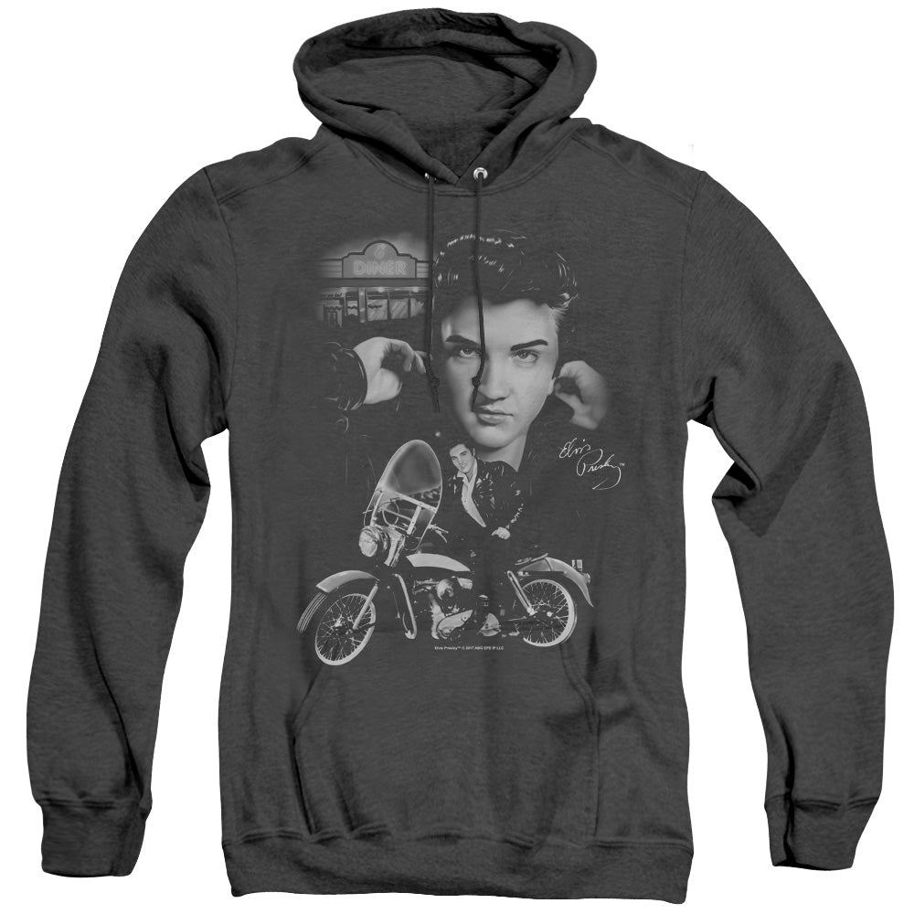 Elvis Presley The King Rides Again Heather Mens Hoodie Black