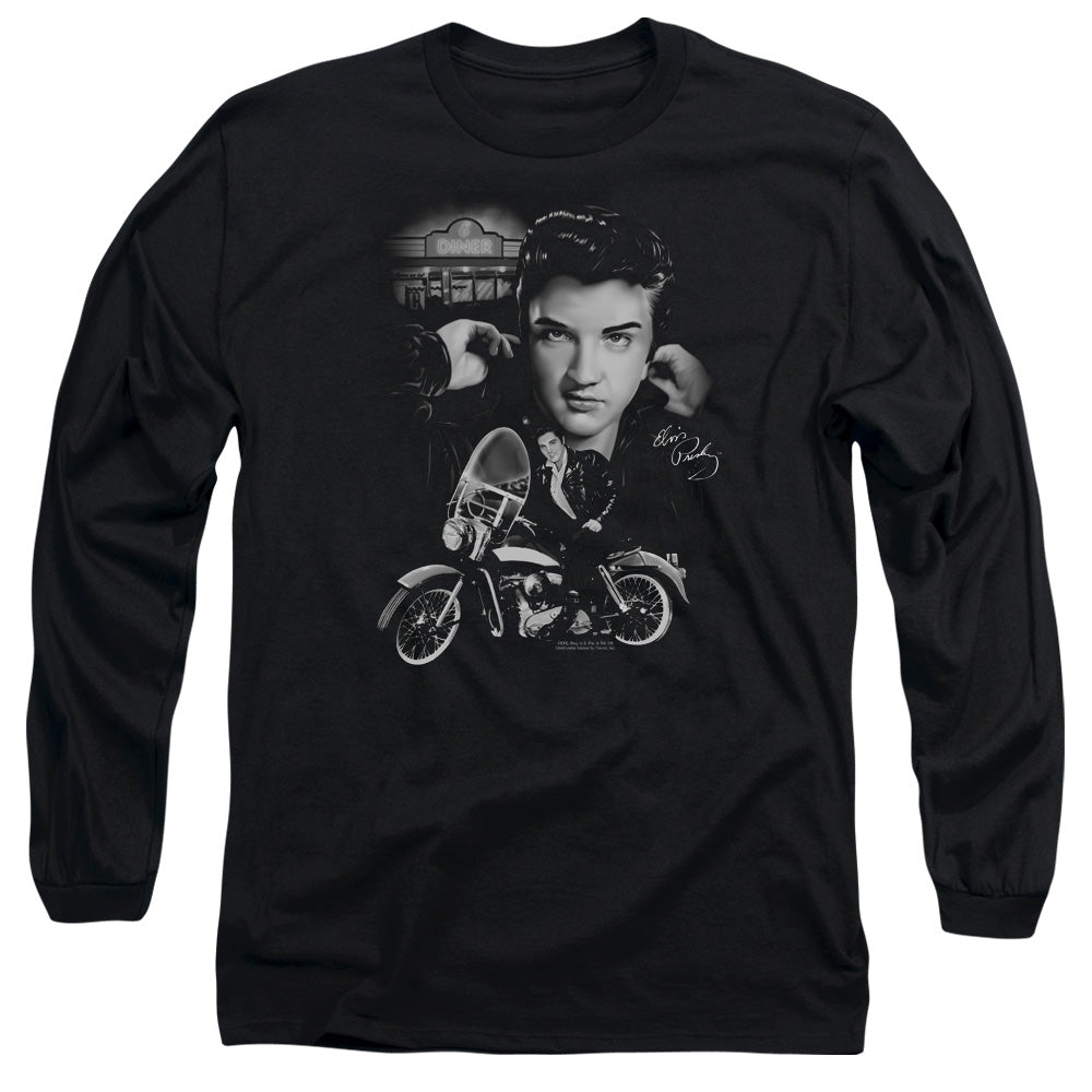 Elvis Presley The King Rides Again Mens Long Sleeve Shirt Black Officially Licensed