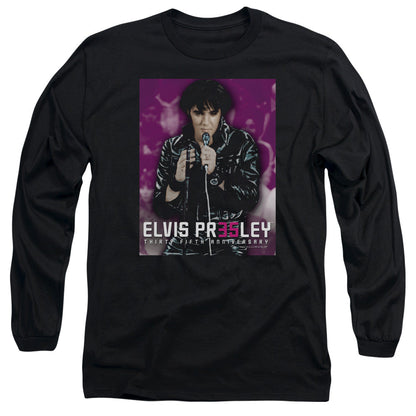 Elvis Presley 35 Leather Mens Long Sleeve Shirt Black Officially Licensed