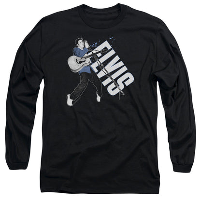 Elvis Presley On His Toes Mens Long Sleeve Shirt Black Officially Licensed
