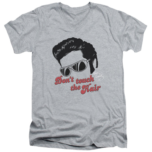 Elvis Presley Dont Touch the Hair 2 Mens Slim Fit V-Neck T Shirt Athletic Heather
