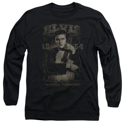 Elvis Presley 1954 Mens Long Sleeve Shirt Black Officially Licensed