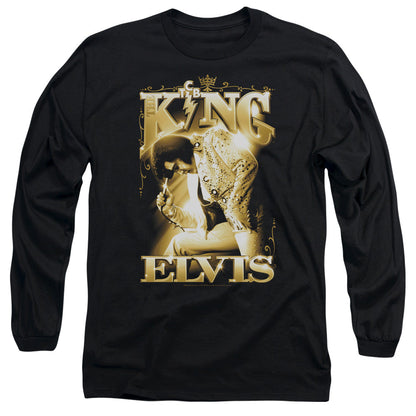 Elvis Presley The King Mens Long Sleeve Shirt Black Officially Licensed