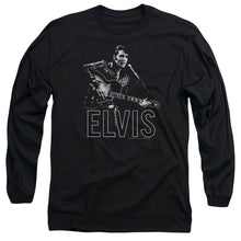Load image into Gallery viewer, Elvis Presley Guitar in Hand Mens Long Sleeve Shirt Black
