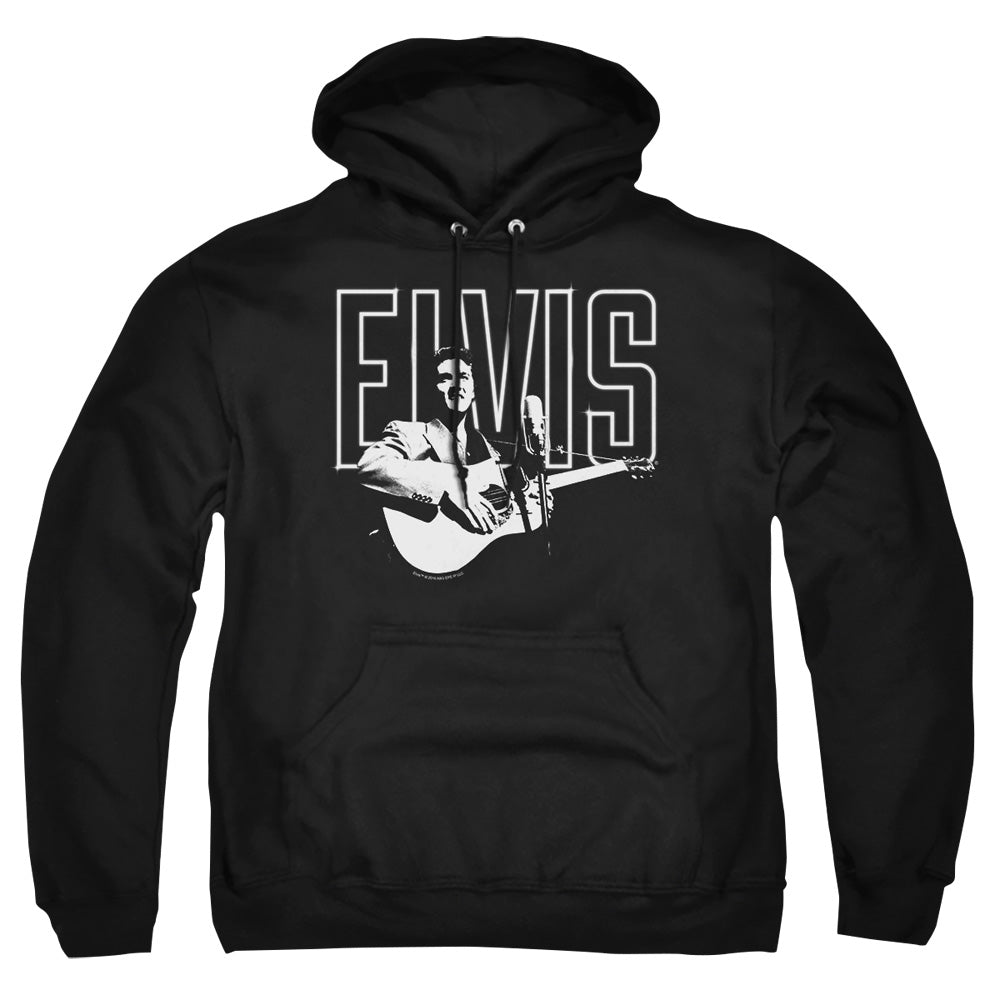 Elvis Presley White Glow Mens Hoodie Black