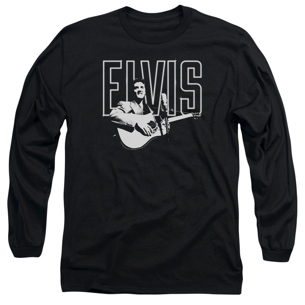 Elvis Presley White Glow Mens Long Sleeve Shirt Black Officially Licensed