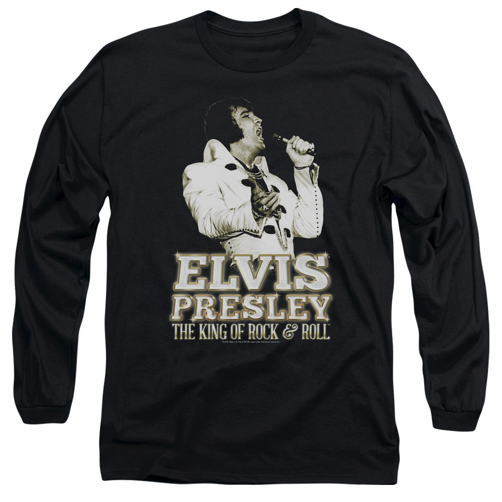 Elvis Presley Golden Mens Long Sleeve Shirt Black Officially Licensed