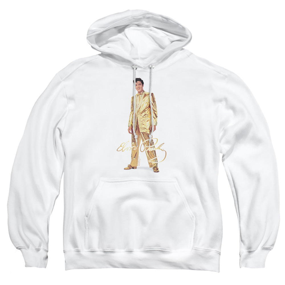 Elvis Presley Gold Lame Suit Mens Hoodie White